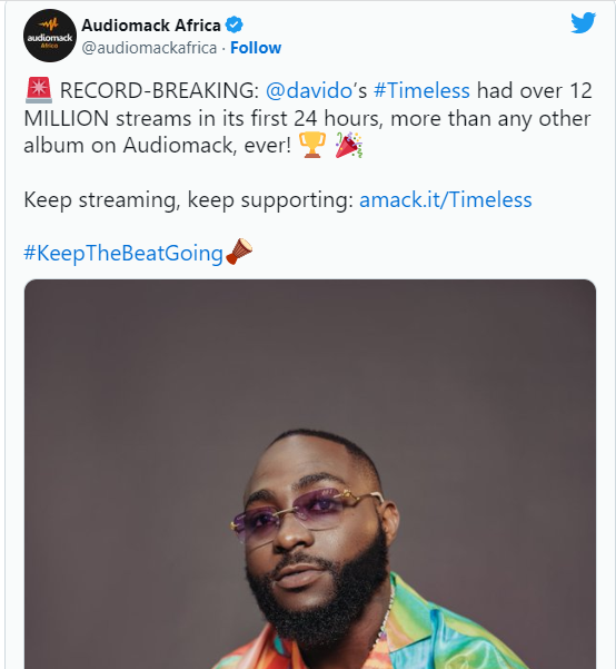 africatechradio's tweet photo. #TimelessAlbum also set records on @audiomack, @spotifycharts & @BoomplayNigeria
The 17-track album was released on 31 March and is the musician's 4th.
#AfricaTechRadioNOW @Tony_ibe on #TonysTechSide
Live on https://t.co/RWdKUtuvkk https://t.co/u8I4Qj0IWA