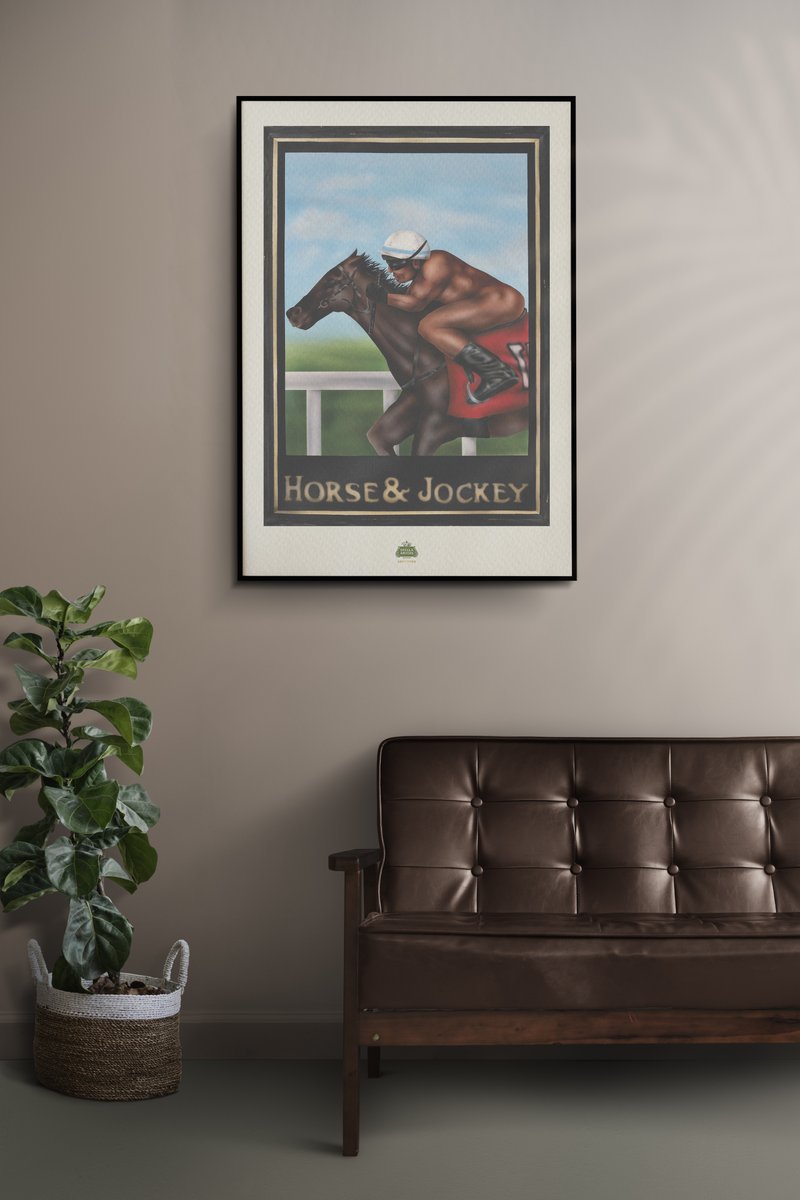 Are your walls looking a bit.. bare? 
Grab a limited edition 'Horse & Jockey' print via stellapubsigns.com created by the talented Mattia Guarnera. You can also bid on the original, all to help support pubs in partnership with @hospaction
#StellaPubSigns