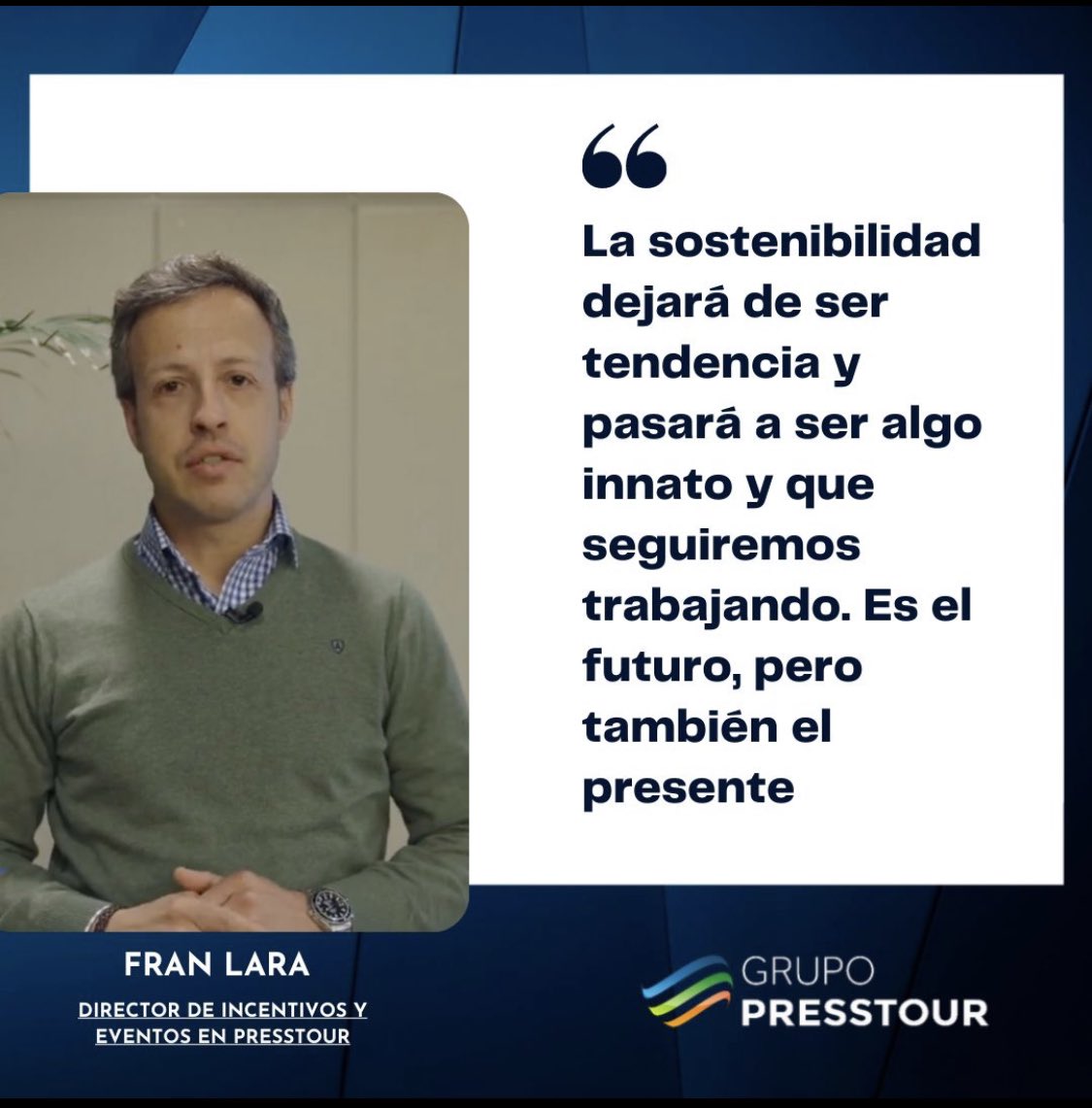 ♻ La 𝐬𝐨𝐬𝐭𝐞𝐧𝐢𝐛𝐢𝐥𝐢𝐝𝐚𝐝 es un tema capital en el turismo de 𝐯𝐢𝐚𝐣𝐞𝐬 𝐝𝐞 𝐢𝐧𝐜𝐞𝐧𝐭𝐢𝐯𝐨𝐬. En Presstour estamos comprometidos y de ahí que hace unos días firmamos al decálogo de Asociación de Agencias de Viajes de Incentivo de buenas prácticas.