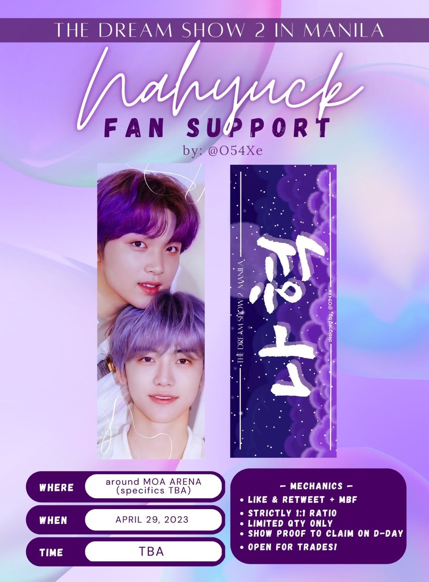 O54Xe's tweet photo. 𑁍 ָ࣪   ˖ The Dream Show 2 In Manila ˖ ָ࣪ 𑁍

˗ˏˋ a fan support for our dearest #JAEMIN &amp; #HAECHAN by: @O54Xe ˎˊ˗

✦ like, rt, &amp; mbf
✦ 1:1 only (limited qty)
✦ open for trades! 
✦ check pubmat for more info~

#nahyuck #TDS2inManila #THEDREAMSHOW2_in_MANILA https://t.co/EOMvezkRrp