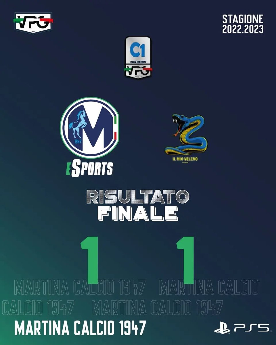 🏆 | <a href="/VPGItaly/">VPG Italy 🇮🇹</a>
🗓️ | 6^ giornata
🆚 | @ilmioveleno
✅ | 1-1