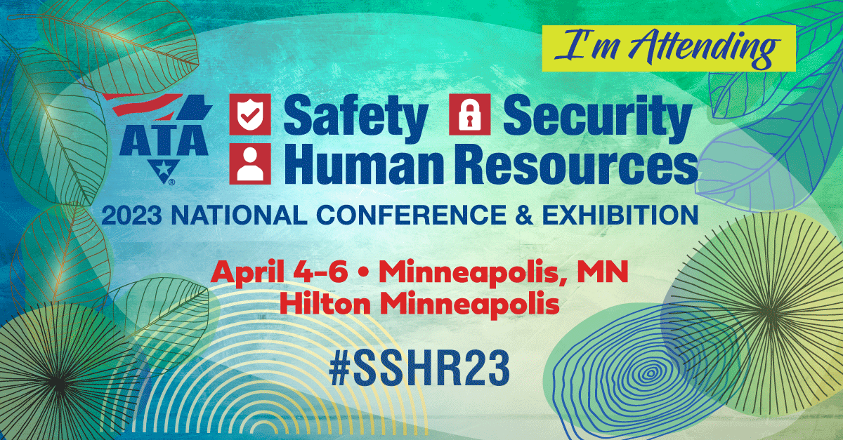 TRUCKINGdotORG's tweet photo. Share the excitement for ATA's 2023 Safety, Security & HR Conference & Exhibition this week in Minneapolis. Post about your experience while attending #SSHR23 with our handy social media toolkit! Help us spread the word and make this event a success. https://t.co/t1pB7ngyVT https://t.co/KMZ3iT4pak