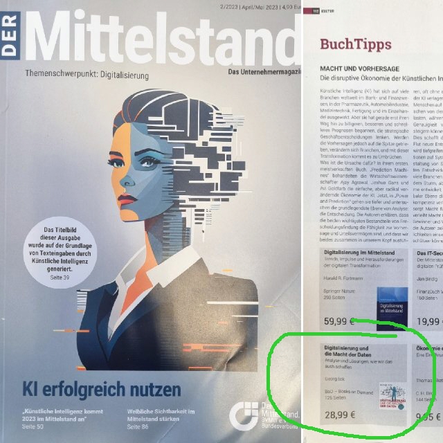 squidds's tweet photo. Macht und Vorhersage - und jetzt auch noch #ChatGPT? Das Thema #Digitalisierung ist omnipräsent, aber haben wir die #Macht der #Daten wirklich verstanden? Der @BVMW thematisiert spannend in der aktuelle Ausgabe das Thema und es gibt ein neues Buch: https://t.co/wpqVTudiBt https://t.co/GnxFzaX5sk