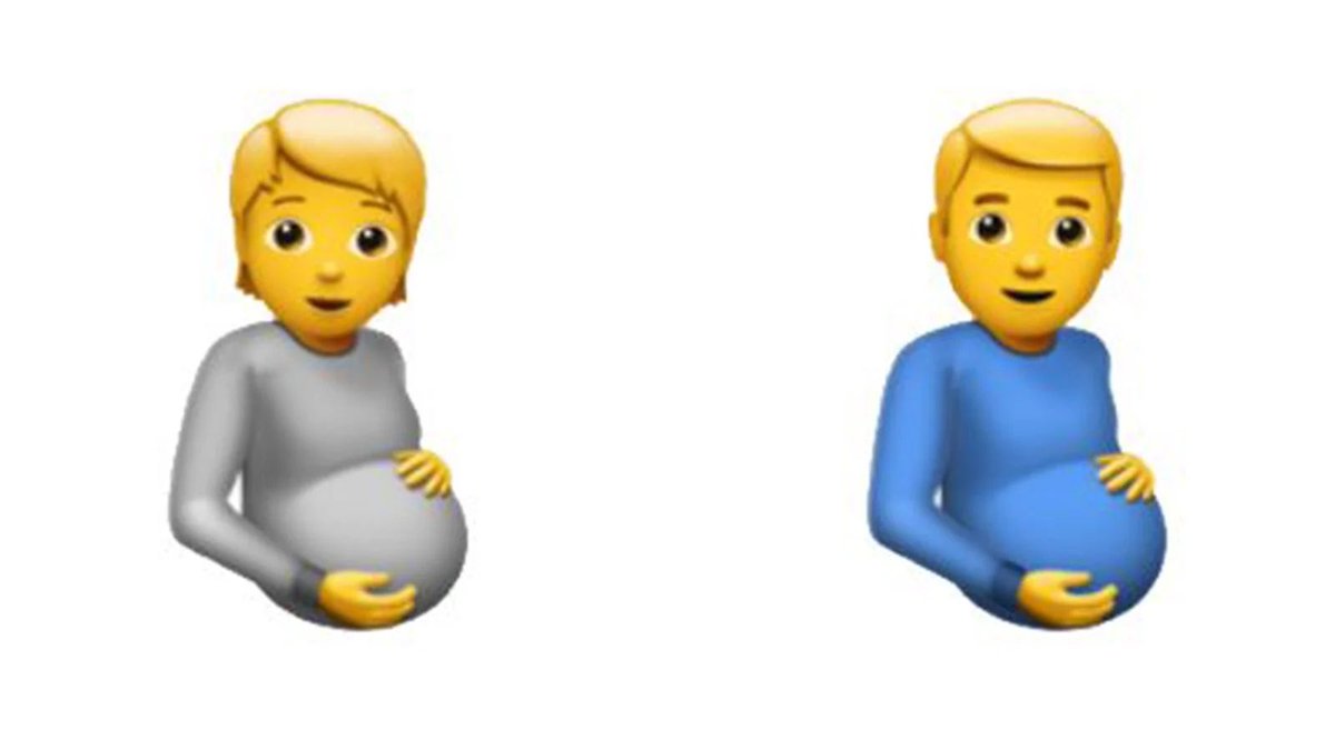 StaceyBee92's tweet photo. They actually went there?!
I’m all for equal rights, but men can’t physically carry a baby…
#apple #Emoji #pregnantman @Apple
#changingscience https://t.co/Fvo5uRRYGC