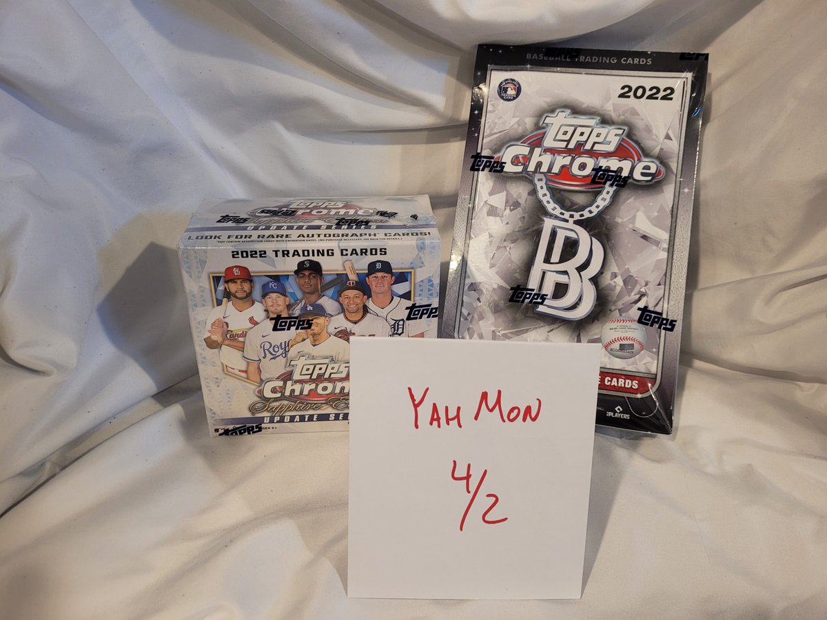 YahMonMLB's tweet photo. 🔔BREAK #8: PYT🔔
(1)- 2022 Topps Chrome BB
(1)- 2022 Topps Chrome Update Sapphire
Claim👇, RT's appreciated
Pay to ship, stacking avail
Rip when full or Fri
#thehobby #fillthisbreak
@CardboardEchoes @sports_sell @BreakAmplify @MDRANSOM1 @FillThisBreak @ILOVECOLLECTIN1 https://t.co/jIrknOvImi