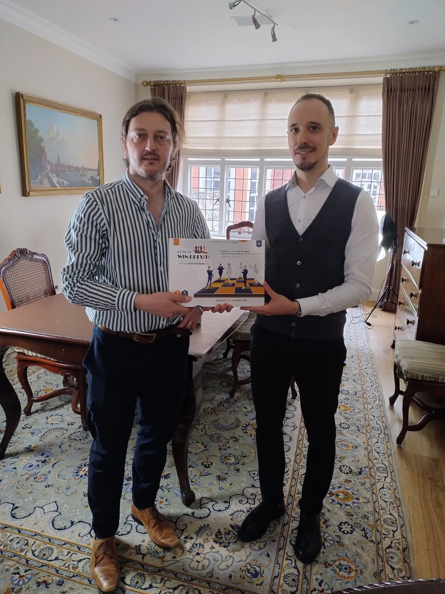BrexitBoardGame's tweet image. We donated our #HowToWinBrexit #boardgame to @MuseumOfBrexit! Game&apos;s Creators @jangrzymski @RussellDFoster also spoke about how our boardgame brings more historical understanding of #Brexit. Many thanks to @DrBrexit to help this happen&amp;amp;looking forward to future joint cooperation!