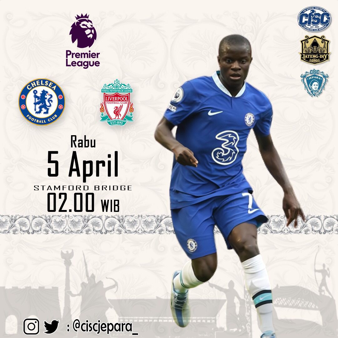 CISCjepara_'s tweet image. Premier League

⚽ Chelsea vs Liverpool
📌 Rabu, 5 April 2023
🕦 K.O 02:00 WIB
🏟 Stamford Bridge

#thisiscisc #chelseaindo #ciscjtgdiy #ciscjepara #chelsea #jepara #premierleague #ligainggris