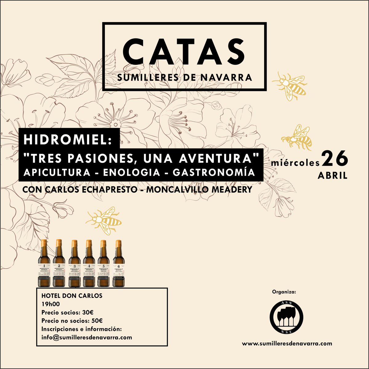 ¡Atención a todos los amantes de la hidromiel!

Nos complace invitarlos a nuestra cata de hidromiel en compañía de @carlos_echapresto_, de @moncalvillomeadery 🍷 en el @restaurantehoteldonc

El precio de la cata es de 30€ para asociados y 50€ no asociados.