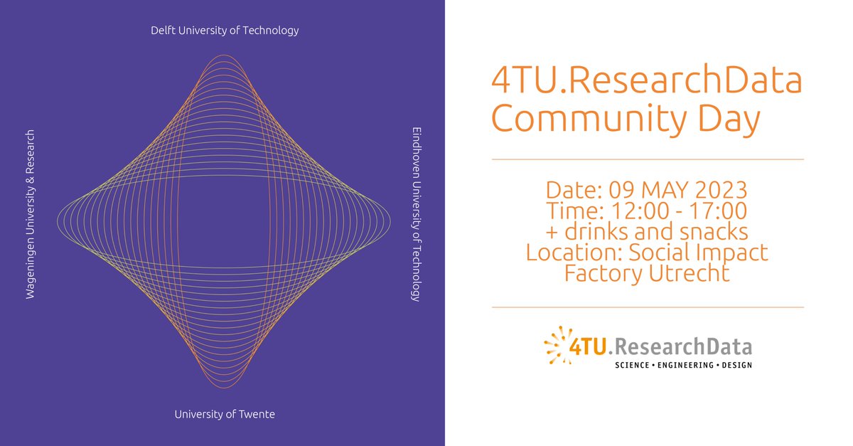 ✨We can't wait to welcome you to the spring edition of our community event, taking place on 9 May, in Utrecht! 

The themes of this meet-up are: 
✍️Share #FAIR practices 
😎Build connections 
🤔Imagine our #community's future

Register now to attend👉bit.ly/3JS8O6X