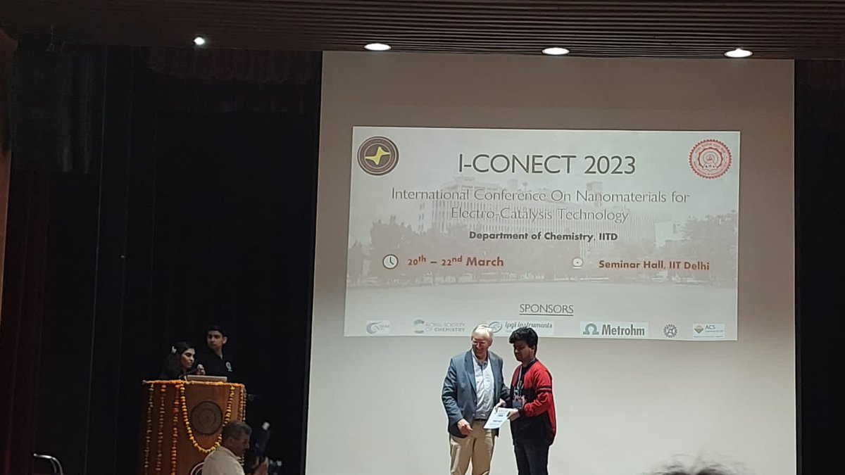 RtkZeReF's tweet photo. Received the best poster and best oral award in I-CONECT, IIT Delhi.
Interacted with some core electrochemists and had an amazing time in IIT Delhi. https://t.co/QzhjIFTzhi
