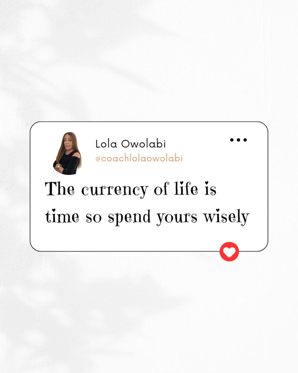 lolaowolabi7's tweet photo. Time is a currency that we're all given, but it's up to us to spend it in a way that brings us joy and fulfillment.

#LifeCurrency #Createyourlife #timeisprecious #JoyfulLiving
#Seizetheday https://t.co/GaRPcSDlS5