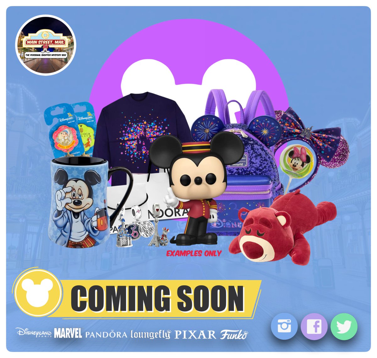 MainStreetmail's tweet photo. Main Street Mail is coming soon!  

The Disneyland Paris Personal Shopper Mystery Box

 #Disney #Merch #Disneymerch #disneymerchandise #MysteryBox #Comingsoon #disneyland #Disneylandparis #paris #shopping #Pandora #moana #Personalshopper #shop #mainstreetmail https://t.co/bA3l5Ow4JS