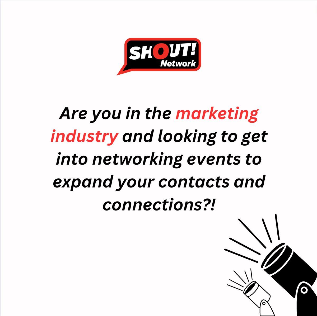 shoutnetwork's tweet photo. Are you in the marketing industry and looking to get into networking events to expand your contacts and connections?!
Here at Shout Network, we offer over 600 events throughout the year!
Contact us for more info:
๐ 01772 935930
โ๏ธ info@shoutconnect.uk
#ShoutNetwork https://t.co/tw5WUQDv7d