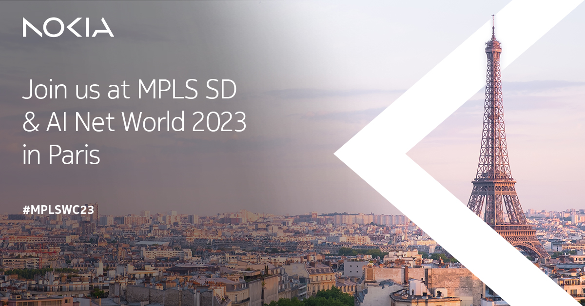 nokianetworks's tweet photo. Bonjour! 

We are thrilled to announce that Nokia will be sponsoring MPLS, SDN &amp; AI Net World 2023 in Paris! We can’t wait to see you there! 

https://t.co/gbQ9vp1VQi

#MPLSWC23 https://t.co/mAfQ92oLc8