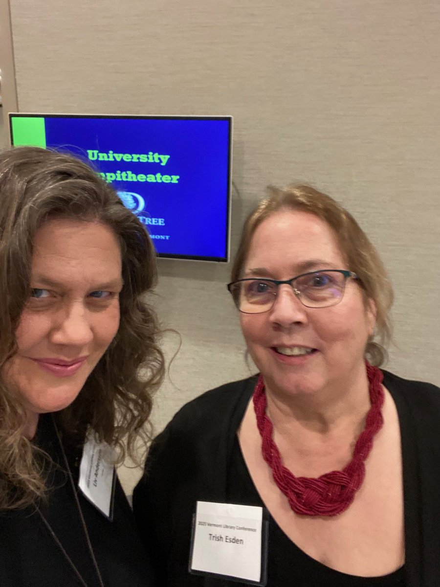 patesden's tweet photo. Had a fabulous time yesterday talking at #vtlc23 with my co-speaker @WendyTyson . Such a great conference, fantastic questions and conversations. Librarians are the best! @crookedlanebks @MarleneStringer #VermontLibrarians #VTAuthors https://t.co/q2cucL2rGW