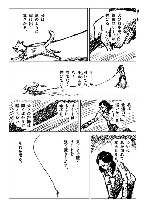 Twitterが犬のアイコンになっていたのは偶然ですが。
1ページ漫画「リード」#漫画が読めるハッシュタグ https://t.co/xAVGhymkEN