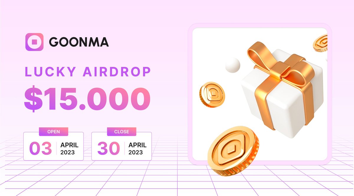 airdropinspect's tweet photo. New airdrop: GOONMA (GM)
Total Reward: $15,000 worth of GM
Rate: ⭐️⭐️⭐️⭐️
Winners: 1,000 Random
Distribution: within 10 days after listing

Airdrop Link: https://t.co/WFL2Lydfr6

#Airdrop #Airdrops #Airdropinspector #GOONMA #GM #Web3 #Bitcoin https://t.co/G599tOVyoC