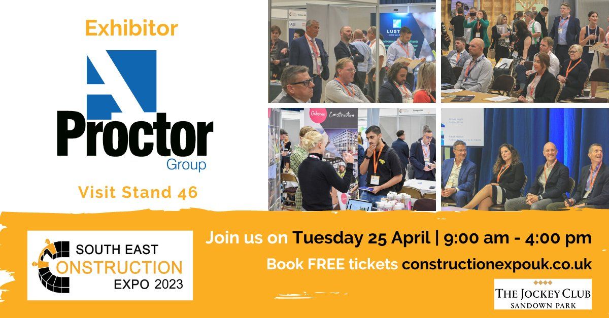 ConstructExpo's tweet photo. The A. PROCTOR GROUP will be showcasing a range of their technically advanced construction membrane solutions @ConstructExpo on 25 April including #Roofshield #Wraptite #ProcheckA2 and #ProtechRadon400. Visit them stand 46. #SECE2023 Book free place https://t.co/4B1cvl4UZN https://t.co/L8n2j2kNyr