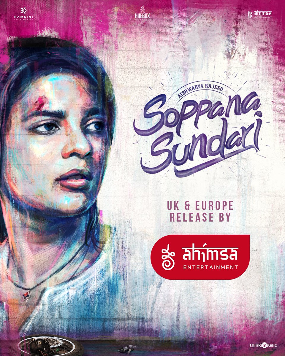 Hello, UK & Europe 👋 AHIMSA ENTERTAINMENT will be presenting #SoppanaSundari in your favourite cinemas on April 14th for #TamilNewYear 🥁😅 #AhimsaEntertainment @Hamsinient @HueboxStudios @ahimsafilms @aishu_dil @SGCharles2 @deepa_iyer_ @vithurs_