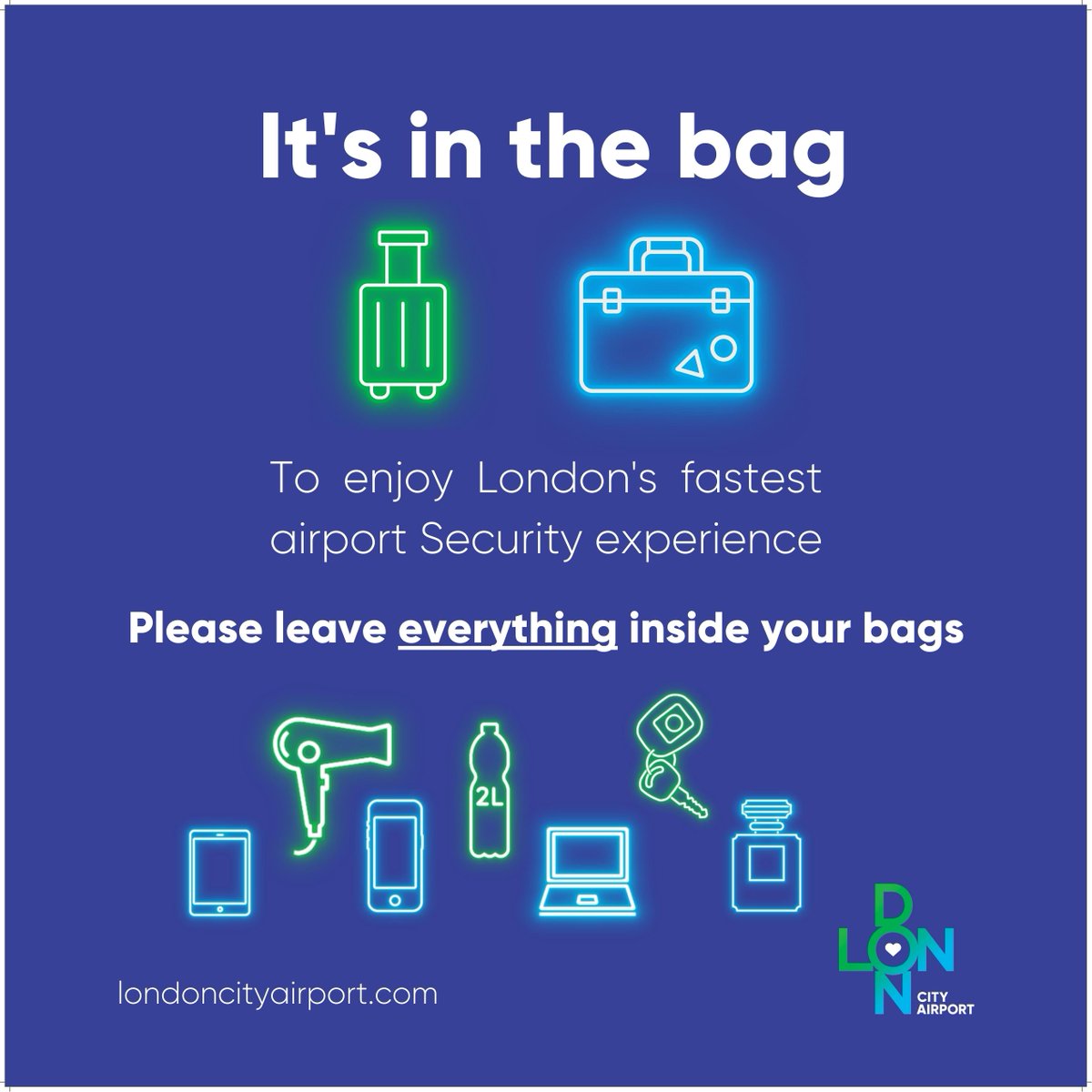 LondonCityAir's tweet image. Today, London City Airport became the first major airport in the UK to deploy next generation security scanners, meaning passengers no longer need to remove laptops or liquids, and can carry 2 litres bottles in their hand luggage. Full story here: media.londoncityairport.com/new-scanners-b…