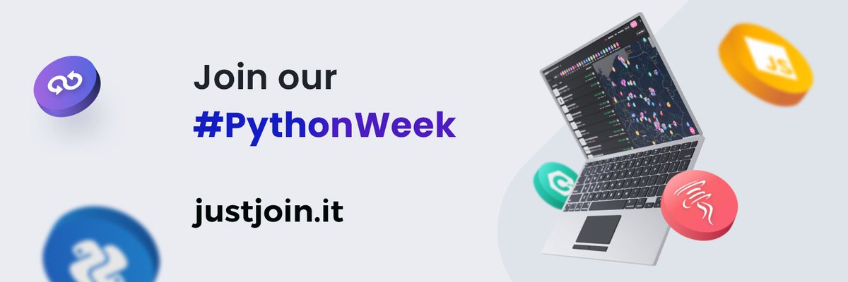 Just_Join_IT's tweet image. Let's focus on the topics you care about!
This week, we'll deliver you content about Python 🔥
Follow us, to see what we prepared, and check #PythonWeek to be up to date!
