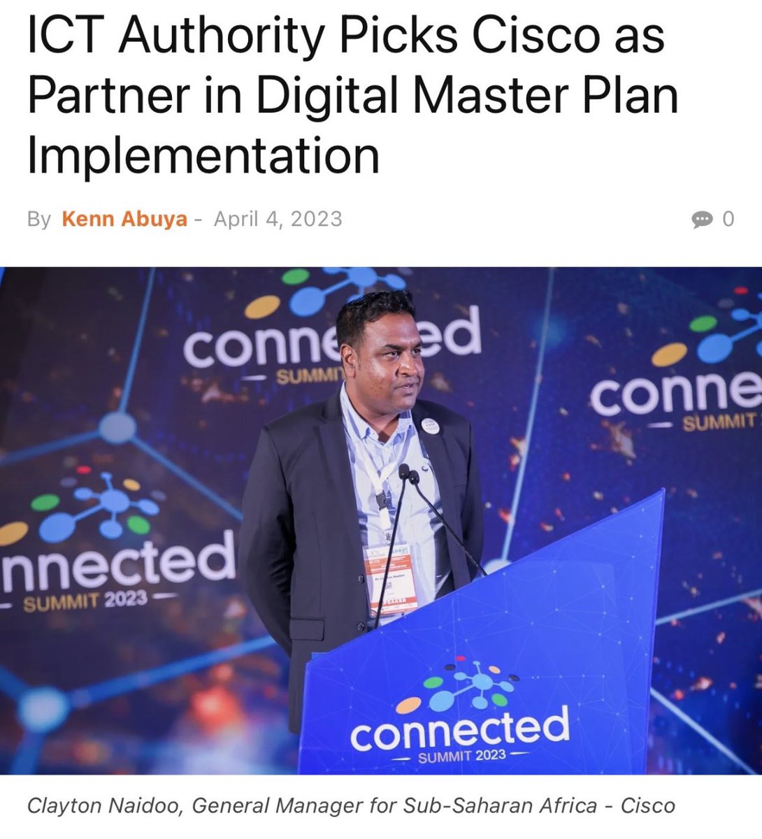 Can we just take a moment to acknowledge this news…
#ciscocda has made a commitment to assist the Kenya ICT Authority with the #digitalmasterplan to create a #digitaleconomy for all Kenyan citizens. 

#digitaltransformation #connectedsummit2023