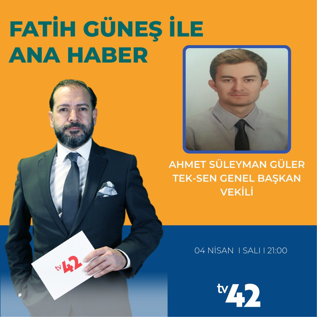 TEK_SENBURO's tweet photo. SGK çalışanlarının mali ve özlük hakları ile ilgili yaşadığı sıkıntılar ve bunlara ilişkin öneri ve taleplerimizi belirtmek üzere, Sendikamız Genel Başkan Vekili @ASuleymanGuler , bu akşam saat 21:00’da @tv42resmi Ana Haber Bülteninde Sn.@mfatihgunes in konuğu olacaktır. https://t.co/8YCbSY5yAZ