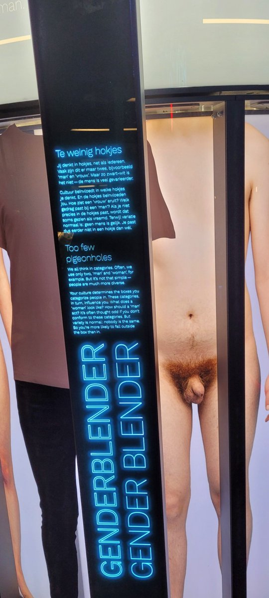 RebelWithout2's tweet photo. #NemoScienceMuseum

Hier maakt Max de fakkelzwaaier zich zo druk om. De expositie Humania.
Eerste foto kan je een blote man voorzien van kleding door aan de koker te draaien. Laatste foto zijn weetjes. OMG man overboord, preuts en bekrompen.
Nu snel naar de hoofdstad van NH. https://t.co/lea5c37C0w