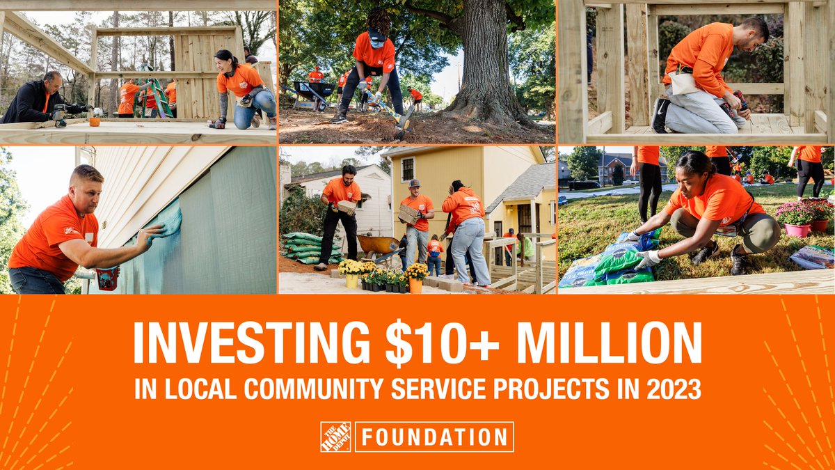 In honor of 30 years of #TeamDepot, we're investing more than $10 million in community service projects across the country this year. Each store will be able to use these funds to identify and address the unique, priority needs of their hometowns: thd.co/TeamDepot30Yea…