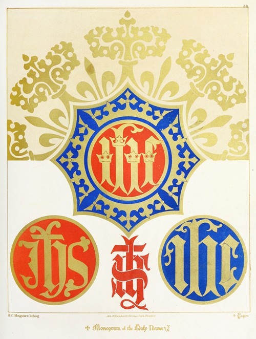 Pugin_awn's tweet image. Four #Monograms for the #HolyName. Plate of #GlossaryofEcclesiasticalOrnament &amp;amp; #costume. #AWNPugin, 1844.

#augustuspugin #pugin #gothicrevival #gothicrevivalmonogram #glossaryofecclesiasticalornamentandcostume #puginbook #puginwriting #ecclesiasticaldesign #gothicrevivaldesign