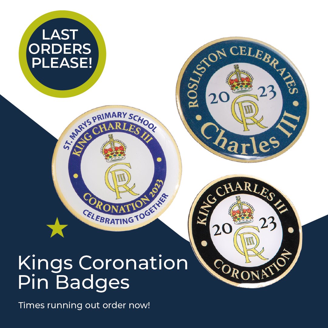 Last orders please!... no that's not at the bar 😊 but it is if you would like to order some #commemorative pins before the #royal #celebrations Contact hello@northernbadgecompany.co.uk #kingcharles #enamelbadges #pins #kingcharlescoronation2023  #softenamel #screenprint