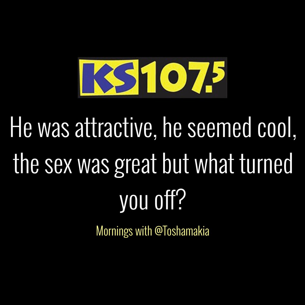 KS1075's tweet photo. ..what did it? What made you not want to bother at all? 🍿
#MorningsWith @Toshamakia @ks1075 https://t.co/1LXcx9X3gm