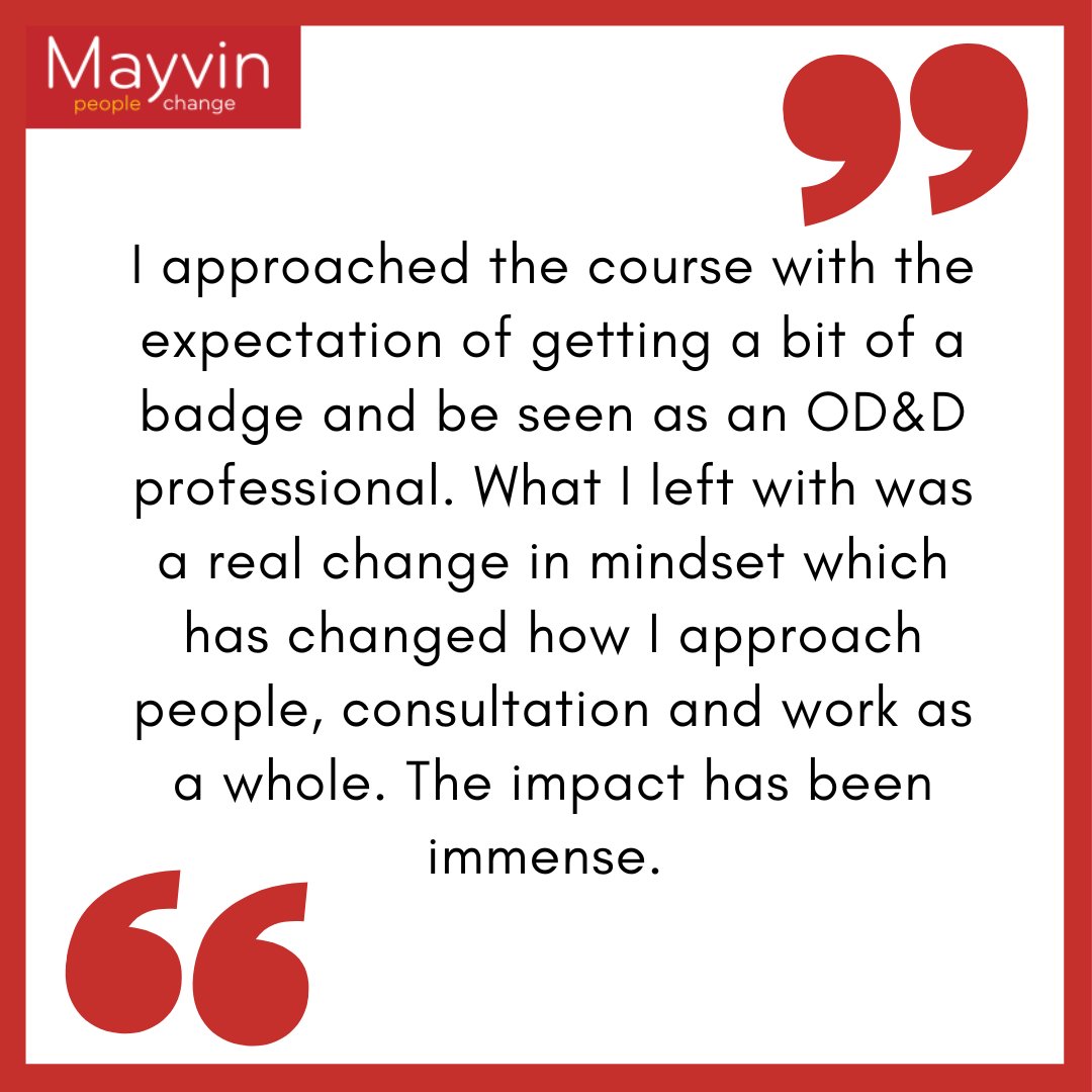 It is so great to get this feedback from a civil service programme participant and to know the impact we have had.

#OrganisationDevelopment #OD #LeadershipProgramme