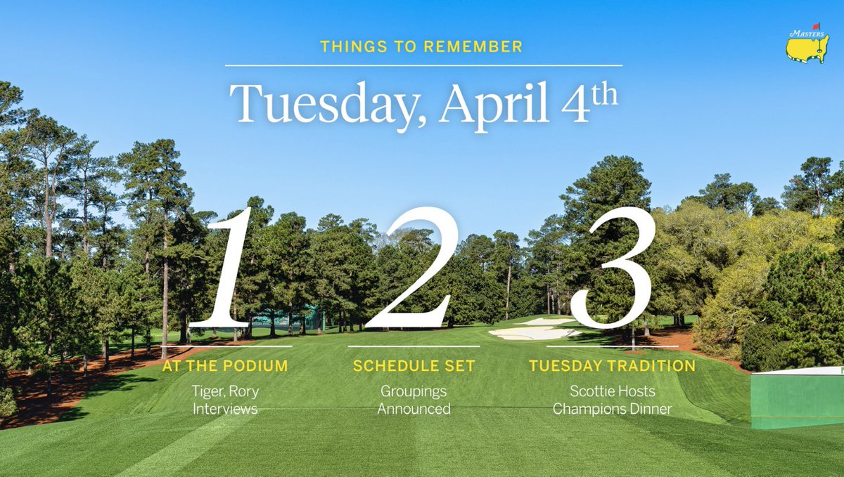 Three things to know for Tuesday at the Masters. #themasters