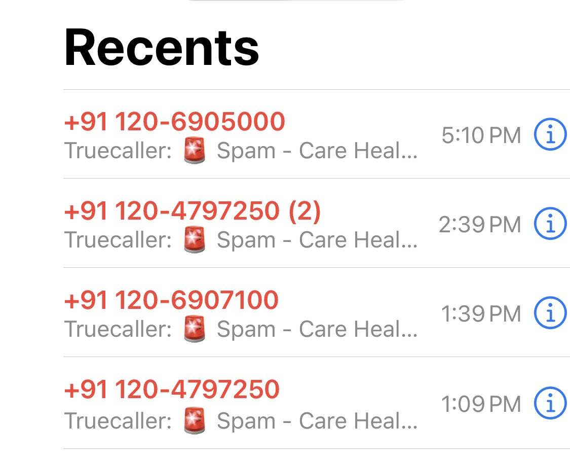 KartikMani's tweet photo. Dear @careinsuranceIN I made a terrible mistake in enquiring about your life insurance policy for my parents. Now will you please stop driving me nuts by calling a million times a day? And how many numbers do you guys have? Every time I block one, a new one sprouts. Spam experts? https://t.co/oF1lfSiLQy