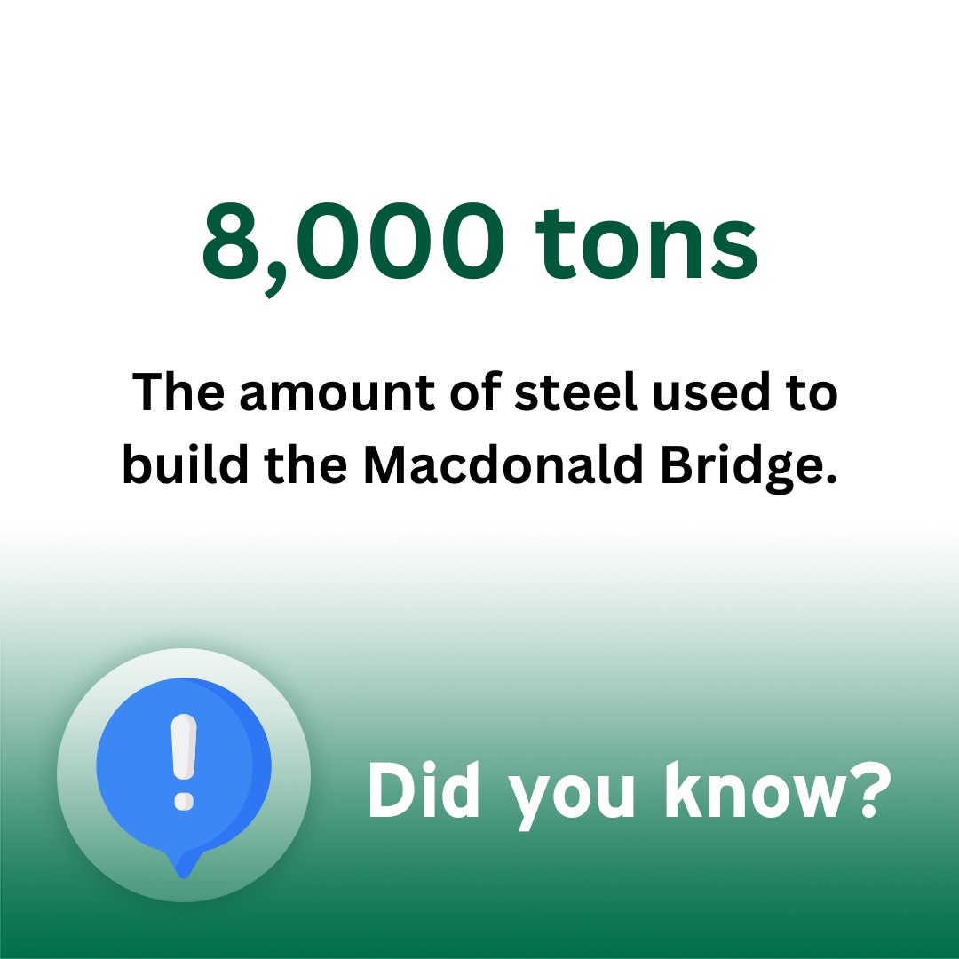 Plante Stjerne grim HHB on Twitter: "#ByTheNumbers 8,000 tons! And that's just the steel. If  you're a bridge fan, or a trivia buff, there are TONS of interesting facts  about the Halifax bridges on our