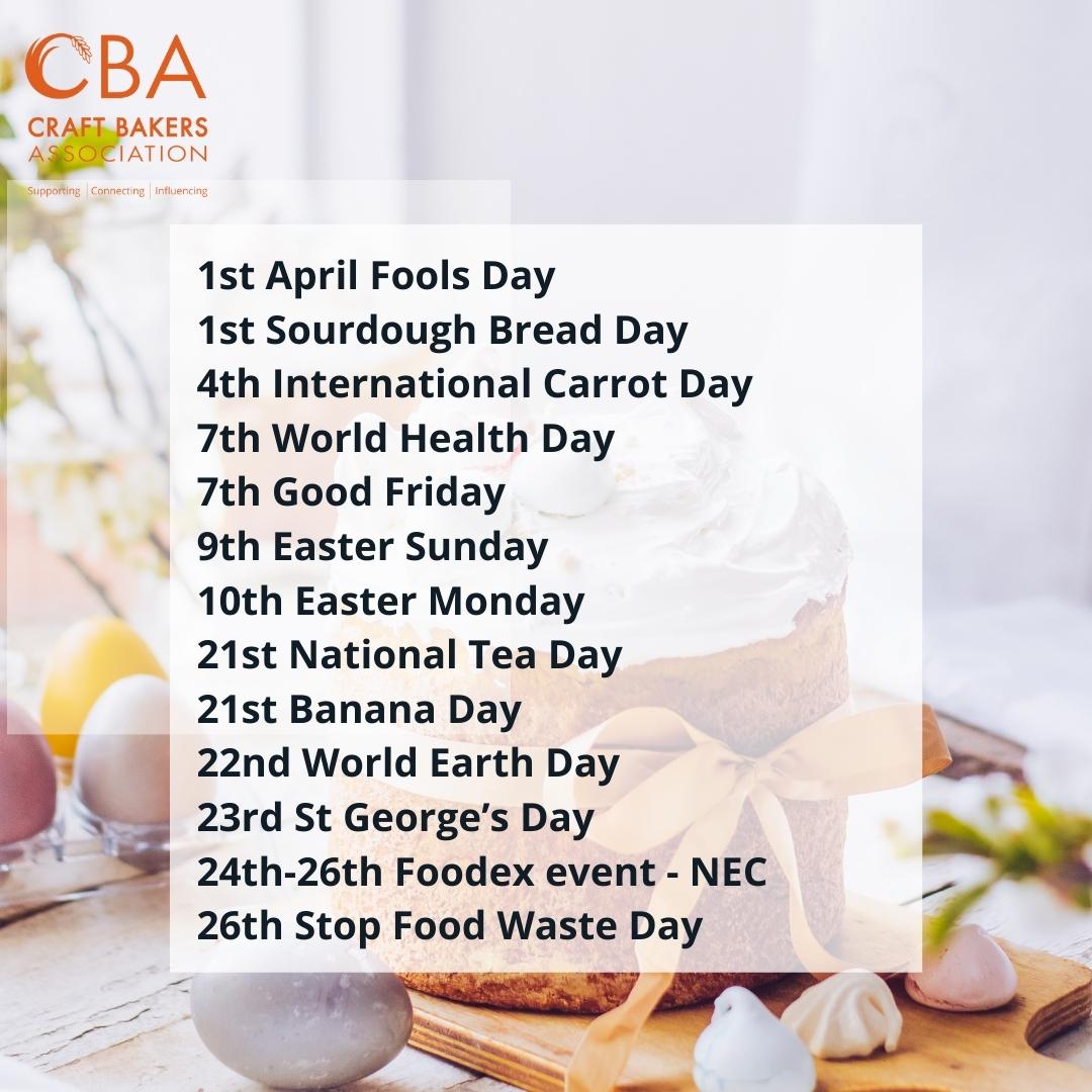craft_bakers's tweet photo. Which key food dates will you be celebrating in April?

Let us know in the comments

CRAFT BAKERS ASSOCIATION 
Supporting Craft and Artisan Bakers

 #craftbakersassociation #bakingindustry #fooddates #bakerycontent #foodsocialmedia #bakerymembership #contentideas #bakerysupport https://t.co/M9G8umm1d9