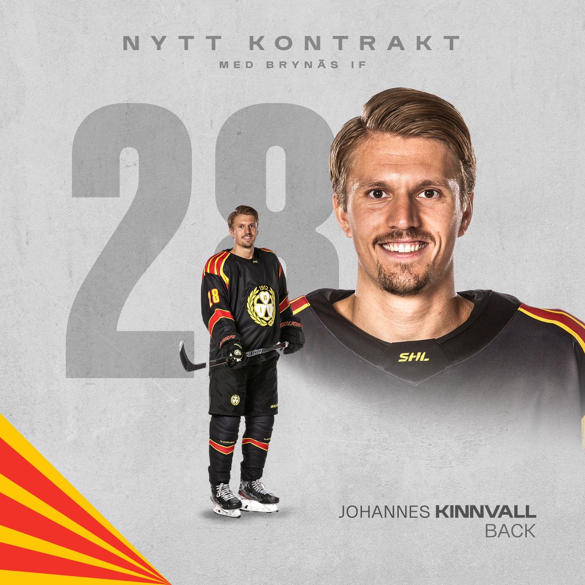 Brynas's tweet photo. Sätrasonen Johannes Kinnvall förlänger med Brynäs IF! ✍️✅

"Jag vill verkligen vara med på den här resan tillbaka mot SHL"

📰 Läs mer här: https://t.co/voXlioWAlW https://t.co/SILE0gCIlD
