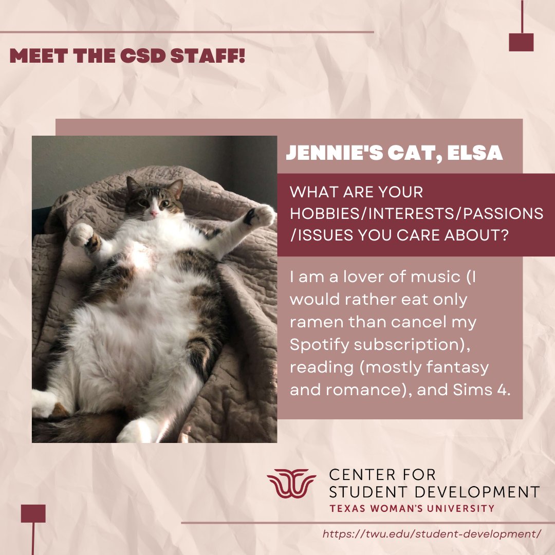twucsd's tweet photo. ✨✨ Meet another one of our fantabulous staff at the CSD, Jennie! She is the Assistant Director of Involvement and Special Events! ✨✨ https://t.co/2x2Z1iIGnA