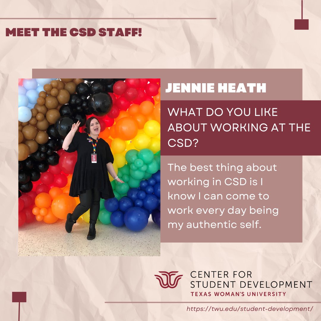 twucsd's tweet photo. ✨✨ Meet another one of our fantabulous staff at the CSD, Jennie! She is the Assistant Director of Involvement and Special Events! ✨✨ https://t.co/2x2Z1iIGnA