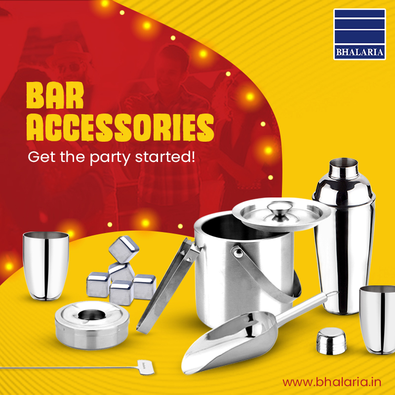 BhalariaBombay's tweet photo. Sip in style with our elegant and sophisticated bar accessories.

From cocktail shaker to ice bucket and more, our range of bar accessories is the perfect complement to any home bar or special occasion. Shop Now: https://t.co/nUoa2oDPFr

#barware #kitchengoals #shopnow #bhalaria https://t.co/a7HRwqsjRT