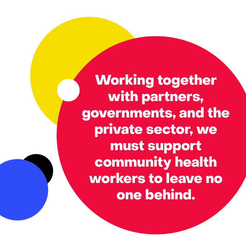 GlobalFund's tweet photo. Community health workers are on the frontlines in the fight against infectious diseases.

This World #HealthWorker Week, @GlobalFund is amplifying their voices. 

Together with partners, governments &amp; the private sector, we must support #proCWHs to #LeaveNoOneBehind. 

#WHWWeek