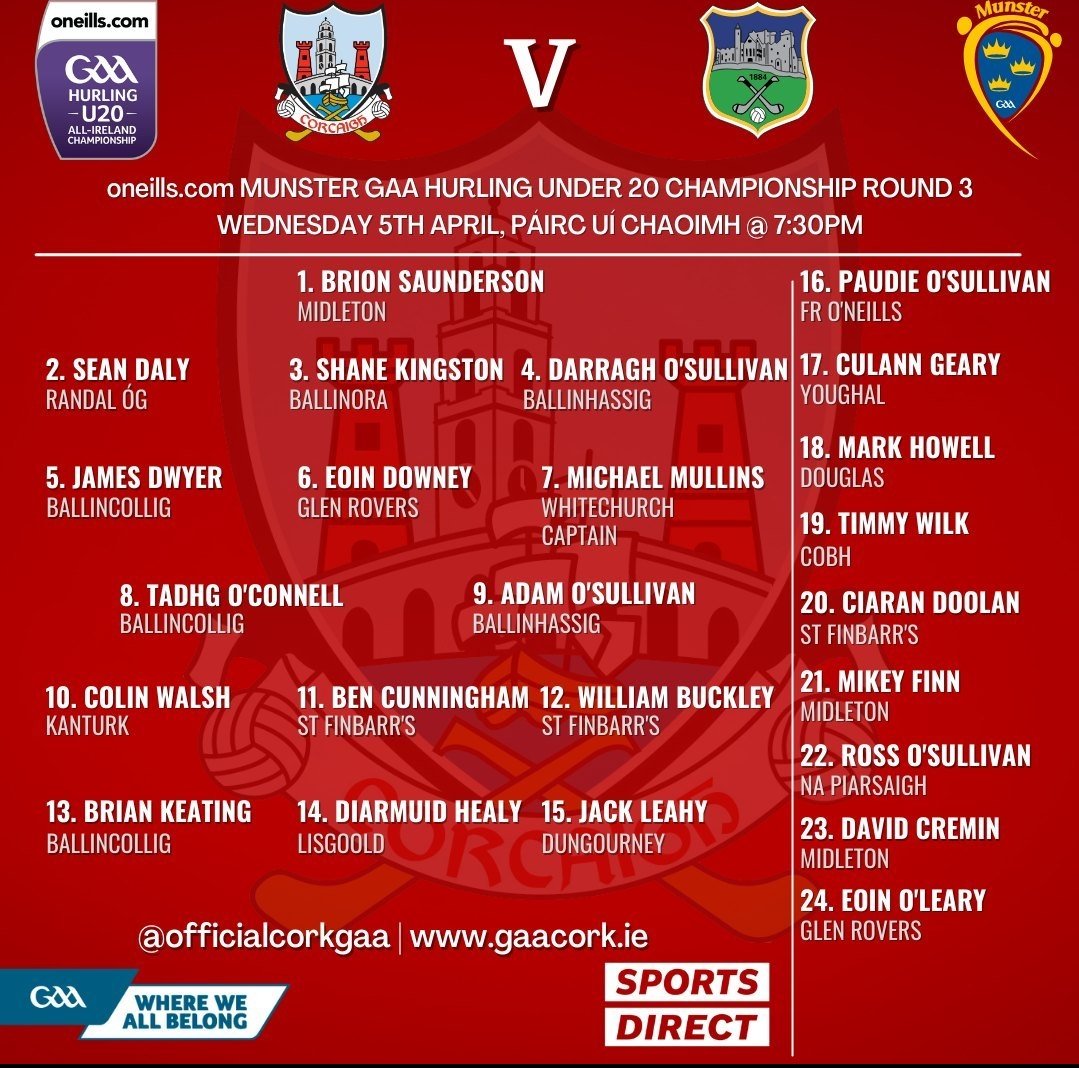 Cork GAA Fixtures Calendar 2022 - Douglas GAA, LGFA and Camogie Club