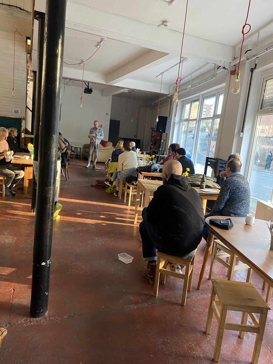 BArtsStoke's tweet photo. The sun is shining and we are open again today 2-8pm!
Bread in Common is serving hot and cold food and hot and cold drinks all day and into the evening!
Looking for an Easter Holiday activity? You can also make your own Mappa Mundi with our collaging activity with artist Dan (1) https://t.co/NX9LRCpo7A