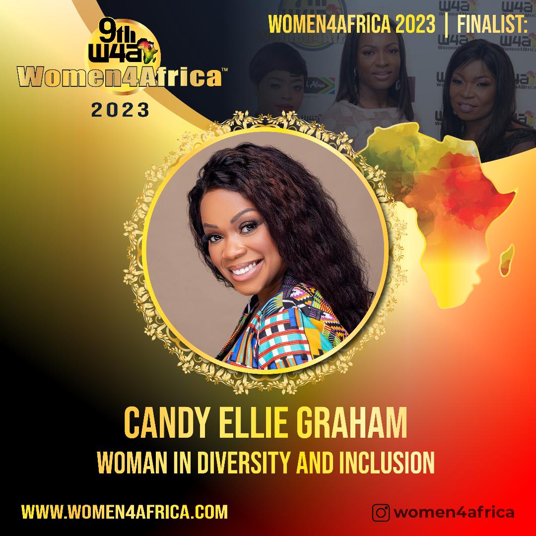 Women4Africa's tweet image. Congratulations to #Women4Africa 2023 ‘Woman in Diversity &amp;amp; Inclusion’ finalist Candy Ellie Graham @_CandyEllie 

On Saturday 13th May 2023 our 9th Annual Awards will be taking place. Come celebrate with us. 

Get your ticket here women4africa.com/tickets/