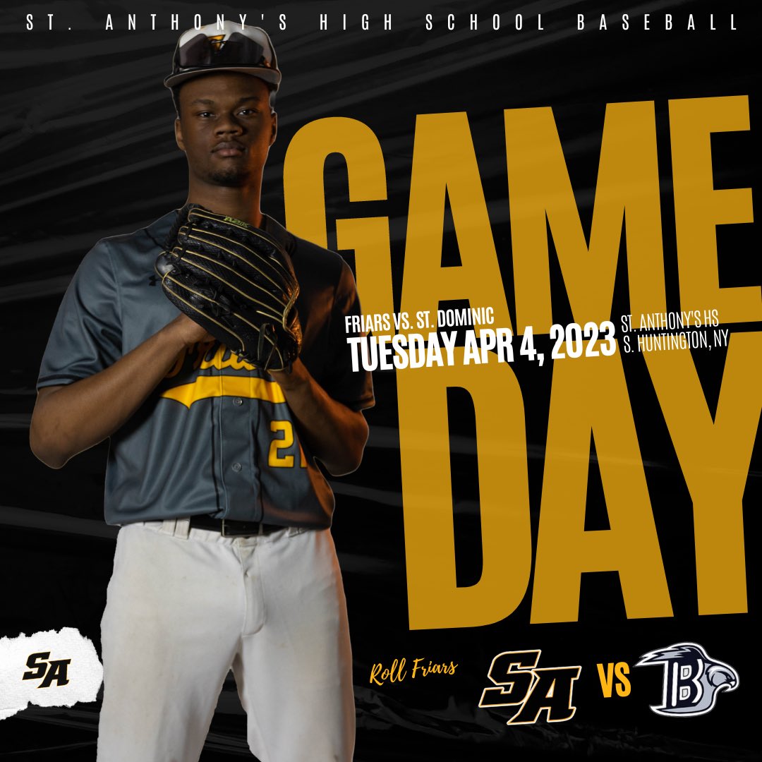SAFriarsBase's tweet photo. Gameday!
🆚 St. Dominic
⏰ 4:30pm
🏟️ Archie DeMarco Field (St. Anthony’s HS)
🎥 @GCsports 
#FriarNation #RollFriars #Gameday @StAnthonysAth @StAnthonysHS @axcessbaseball @thrillcats @caleb_aurelien https://t.co/QkSfqKf0Yc