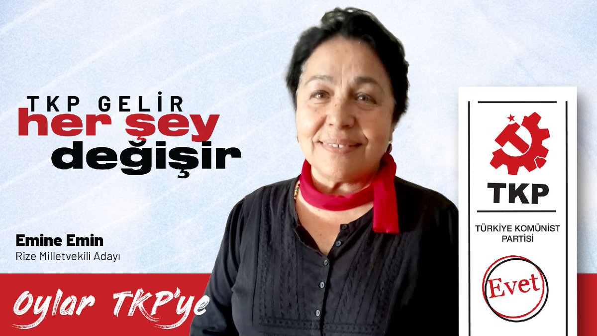 emine_altunsu's tweet photo. İnsanın insanı sömürmediği, doğanın, canlıların katledilmediği, adil, eşit, özgür, sosyalist bir toplum için memleketimden, sizlerin içinden emekçi bir kadın olarak milletvekili adayıyım. Laik bir toplumun temellerinin atılması için, örgütlü bir Türkiye için oylarınız TKP'ye! https://t.co/A1U4dVHaLP