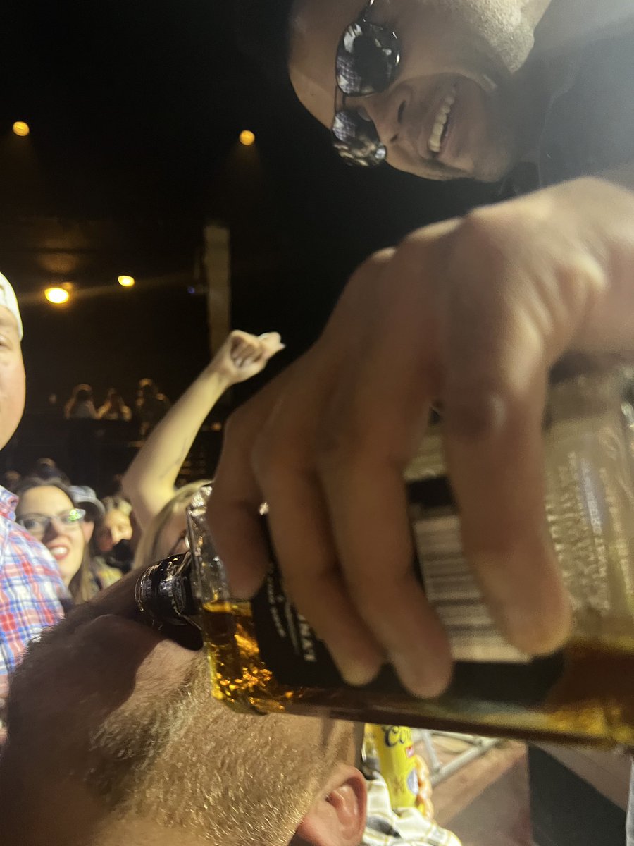 SamSamuel56's tweet photo. @ChaseRiceMusic @EvanDeStefano If anyone from the #Buffalo show has a better pic of the band pouring shots in my mouth please send my way… I’ve been looking and looking. Thank you in advance and I hope we can all party again next time Chase is in town! https://t.co/Uj0N3xqUL6