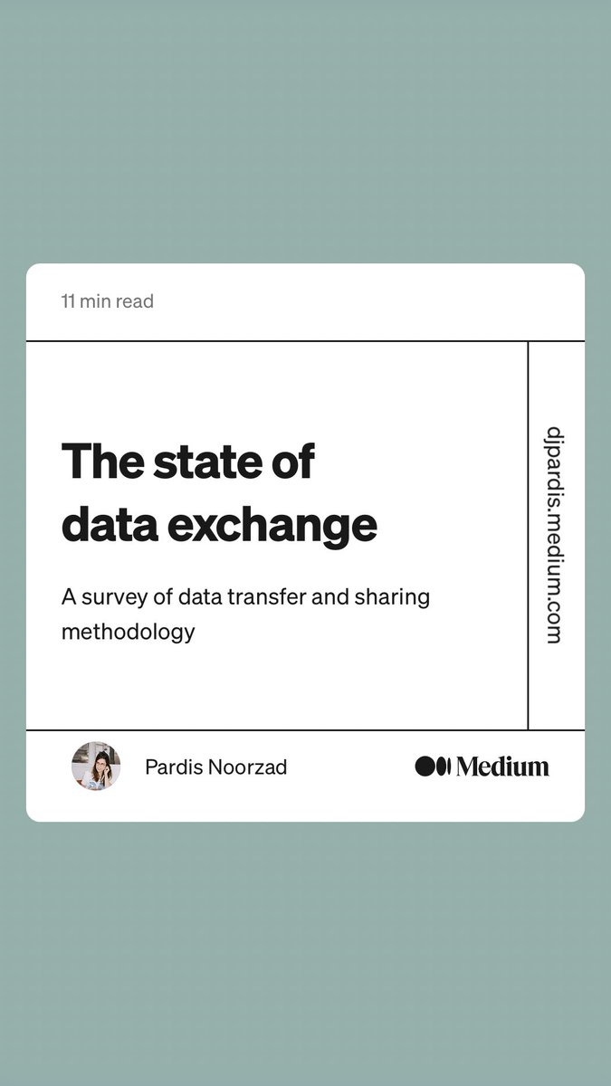 “The state of data exchange” by Pardis Noorzad
link.medium.com/N22jnmZTIyb