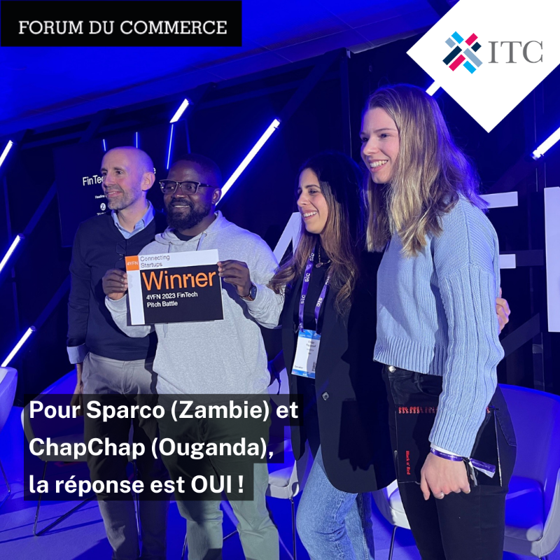 ITCnews's tweet photo. .@SparcoInc_ et @ChapchapAfrica, sont deux start-up technologiques que l'ITC a amenées au World Mobile Congress de Barcelone. #MWC23

Elles ont dépassé la concurrence grâce à leurs solutions bancaires innovantes par téléphone mobile.

#TradeForum s'est entretenu avec elles.